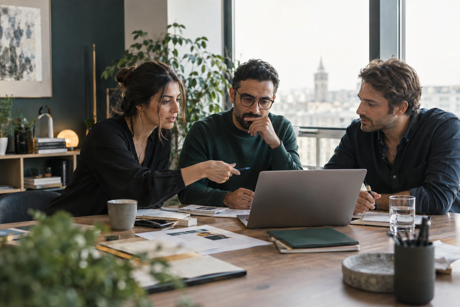 Illustrative image of a team discussing a digital campaign
